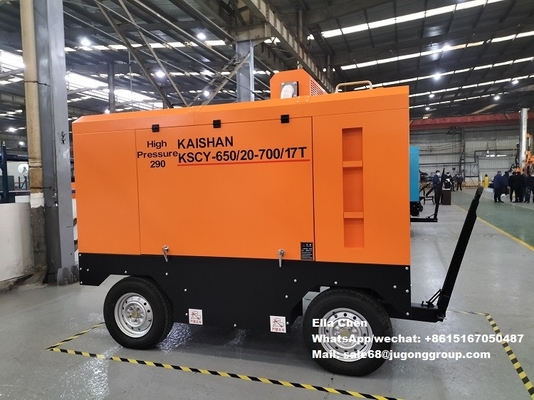 Compressore a vite KSCY-650/20-700/17 18m3/Min 650CFM 20bar 17bar Compressore d'aria a vite rotativo portatile a gas